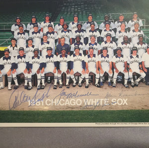 1981 Chicago White Sox autographed 8x10 color photo signed by Carlton Fisk,Tony LaRussa. Joe McConnell and Glen Rosenbaum