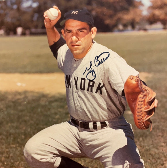 Yogi Berra autographed 8x10 color photo
