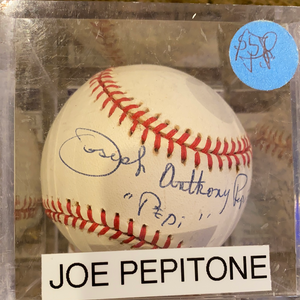 Joe Pepitone autographed full name Joseph Anthony Pepitone with "Pepi" autographed JSA certified MLB Baseball