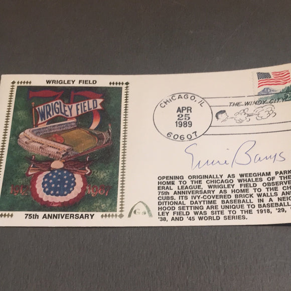 Ernie Banks autographed Gateway envelope