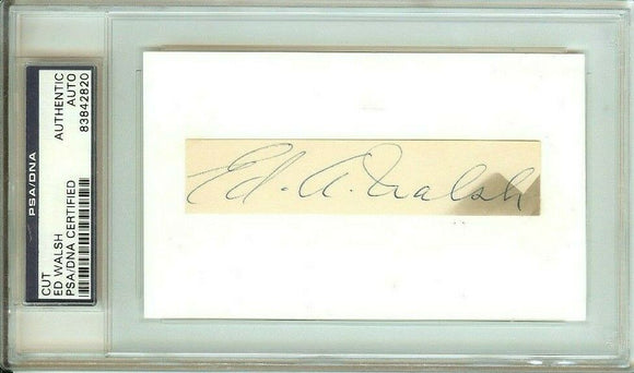 Ed Walsh autographed cut PSA encapsulated