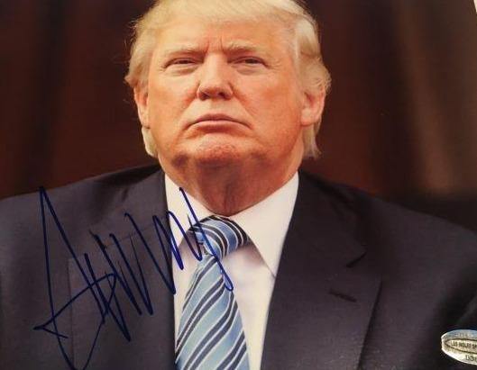 Donald Trump autographed 8x10 color photo JSA letter - LW Sports