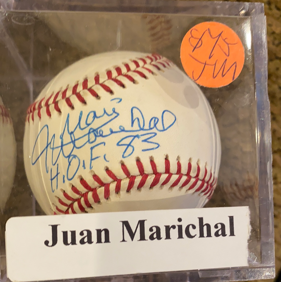 Juan Marichal autographed MLB Baseball with HOF 83 added