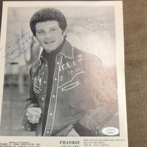 Frankie Avalon autographed 8x10 BxW publicity photo JSA certified