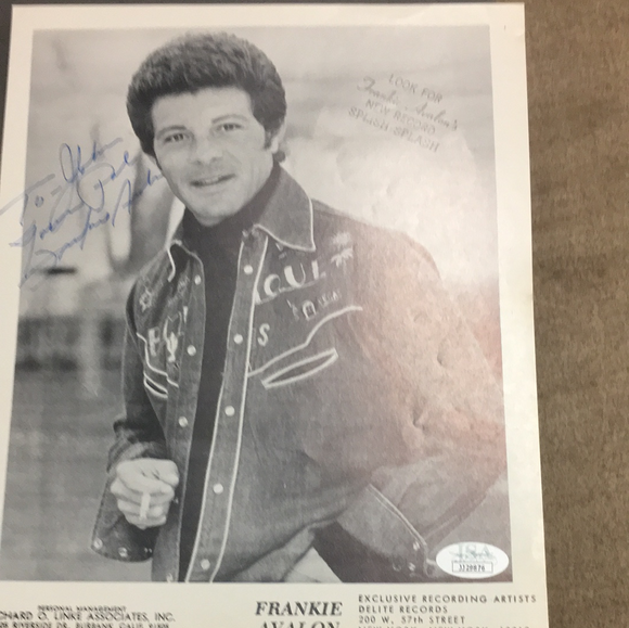Frankie Avalon autographed 8x10 BxW publicity photo JSA certified