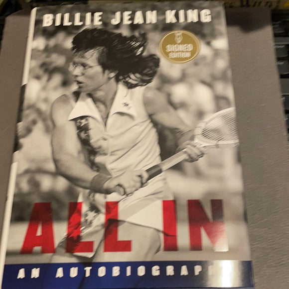 Billie Jean King All In autobiography book autographed
