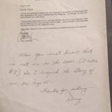 Doug Harvey handwritten letter