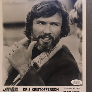 Kris Kristofferson autographed 8x10 BxW photo JSA certified