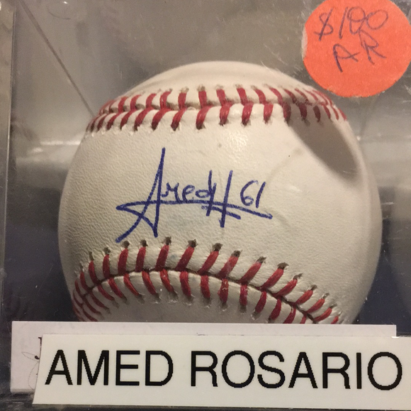 Amed Rosario autographed MLB baseball JSA Rookie autograph