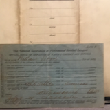William J Wood players contract sign by Wood and the President Connie Mack