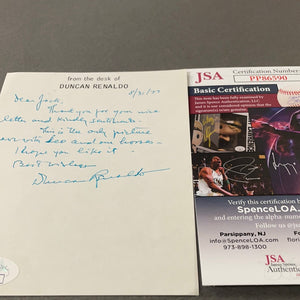 Duncan Renaldo Cisco Kid handwritten letter dated 1977 JSA certified