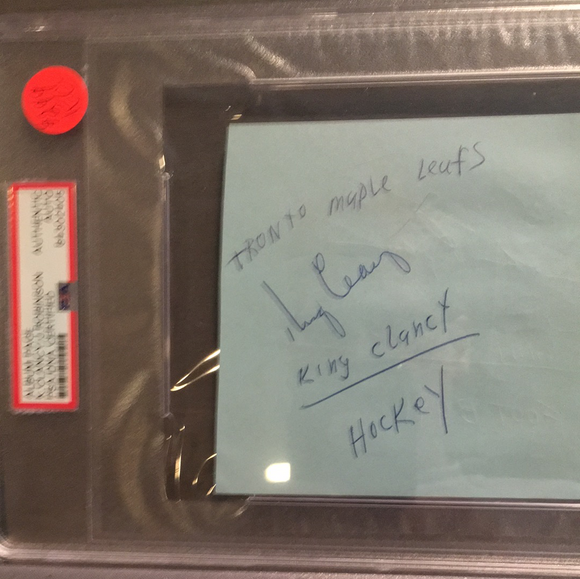 King Clancy autographed album page PSA/DNA encapsulated