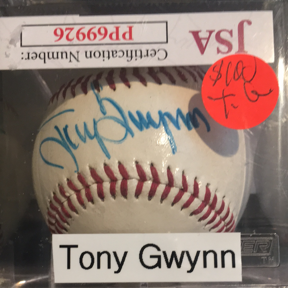 Tony Gwynn autographed baseball JSA certified