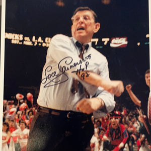 Lou Carnesecca autographed 8x10 color photo signed in person