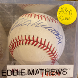 Eddie Mathews autographed MLB baseball JSA