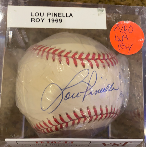 Lou Piniella ROY 1969 autographed MLB baseball