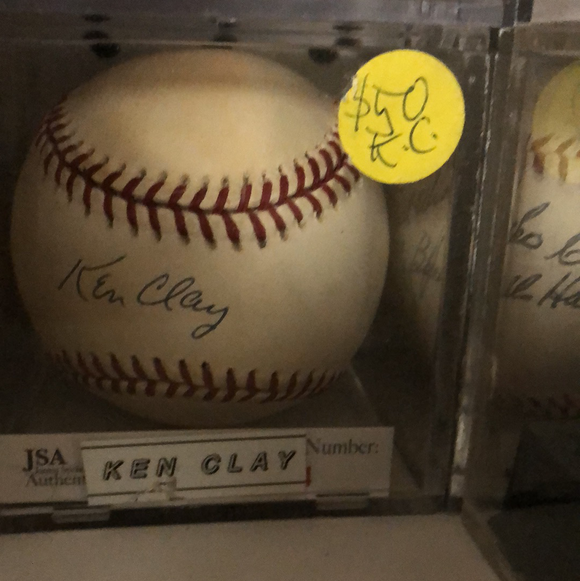 Ken Clay autographed MLBall toned - LW Sports