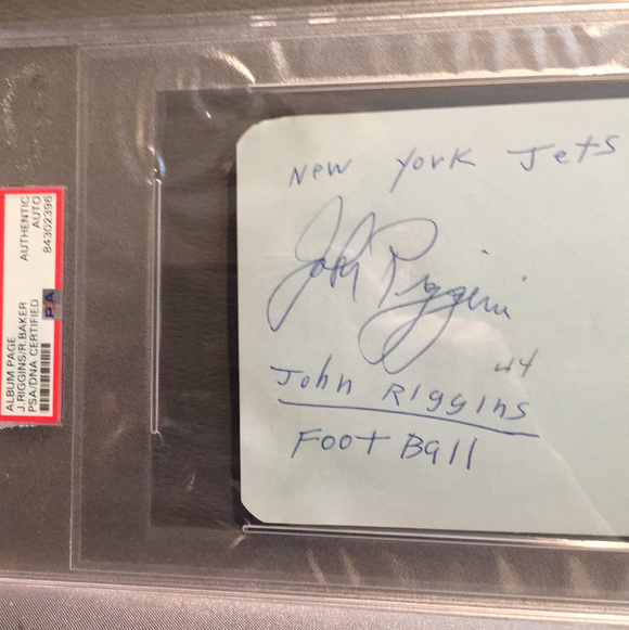 John Riggins autographed album page vintage autograph of this Hall of Famer