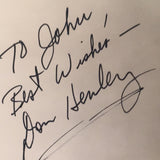 Don Henley autographed 8x10BxW photo personalized JSA certified