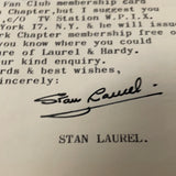 Stan Laurel autographed typed letter JSA certified