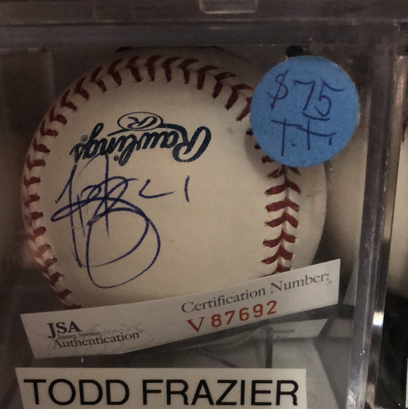 Todd Frazier autographed MLBall side panel - LW Sports
