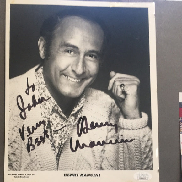 Henry Mancini autographed 8x10 BxW personalized JSA certified