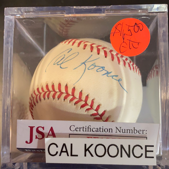Cal Koonce autographed MLB Baseball Rare ball JSA