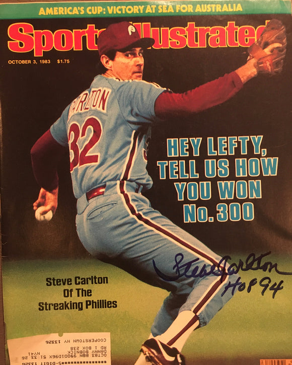 Steve Carlton autographed 10/3/84 Complete Sports Ilustrated