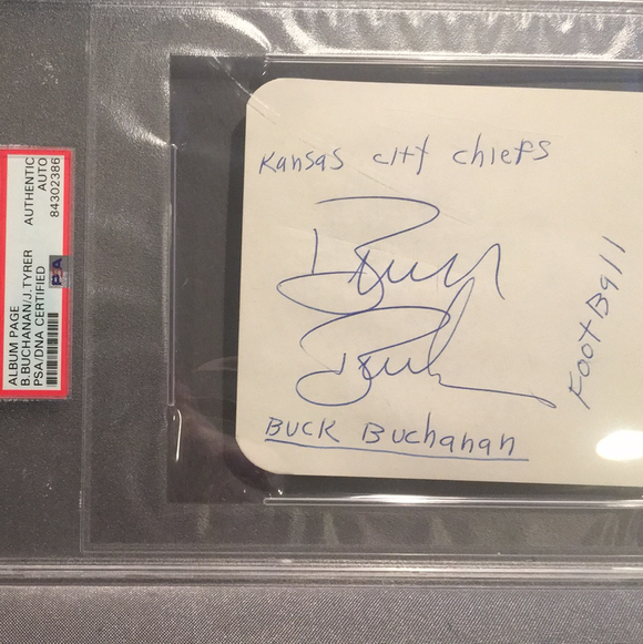 Buck Buchanan autographed album page PSA/DNA encapsulated