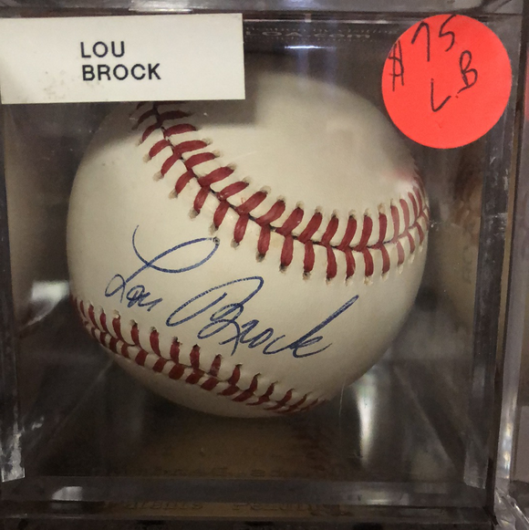 Lou Brock autographed MLBall - LW Sports