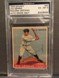 Lou Gehrig autographed 1933 Goudey Card PSA/DNA slabbed and graded 6
