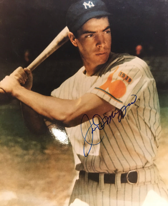 Joe DiMaggio autographed 8x10 color photo from 1939