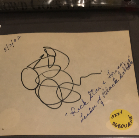 Ozzy Osbourne/David Lewis autographed album page JSA certified