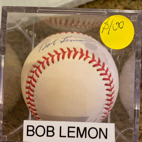 Bob Lemon autographed MLB baseball