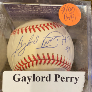 Gaylord Perry autographed HOF 91 MLB Baseball