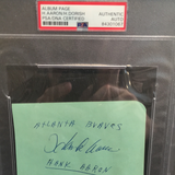 Hank Aaron autographed album page vintage PSA/DNA encapsulated