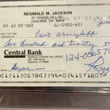 Reggie Jackson autographed personal check PSA/DNA encapsulated