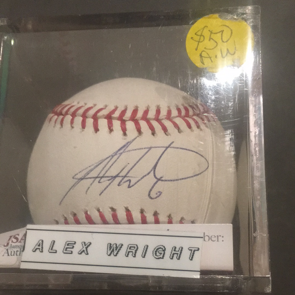 Alex Wright autographed MLB baseball JSAcertified