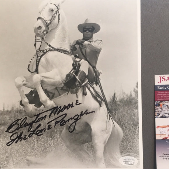 Clayton Moore autographed 8x10 BxW photo JSA certified