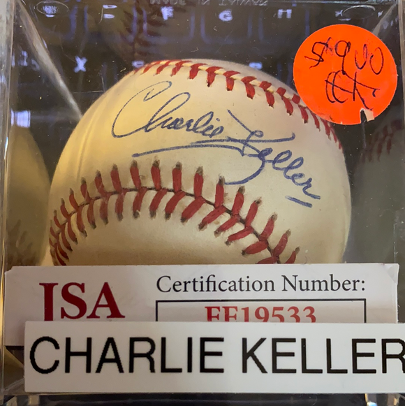 Charlie Keller autographed MLB baseball JSA