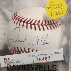 David Wells autographed MLB baseball