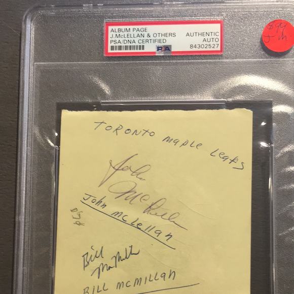 John McLellan autographed album page PSA/DNA encapsulated