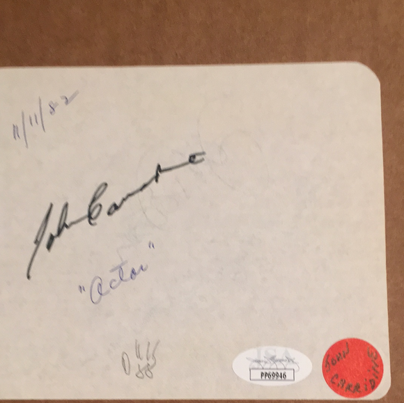 John Carridine/Jack Dodson autographed album page JSA certified