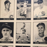 Uncut TCMA 9 card sheet with 8 of 9 cards autographed:Bill Hands,Sal Yvars, Kucks, etc.