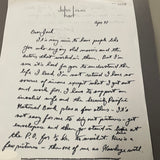 John Hart autographed handwritten letter interesting content JSA certified