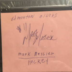 Mark Messier autographed album page rookie autograph PSA/DNA encapsulated