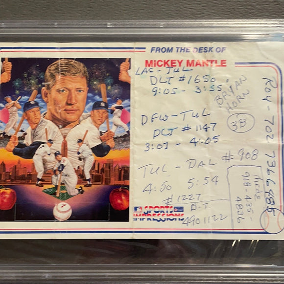 Mickey Mantle handwritten notes on his stationary PSA/DNA encapsulated