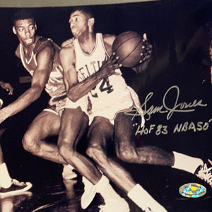 Sam Jones autographed 8x10 sepia photo HOF 83 NBA 50 Altman certified