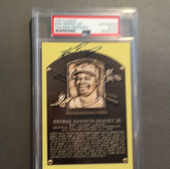 Ken Griffey autographed Hall of Fame Plaque Card