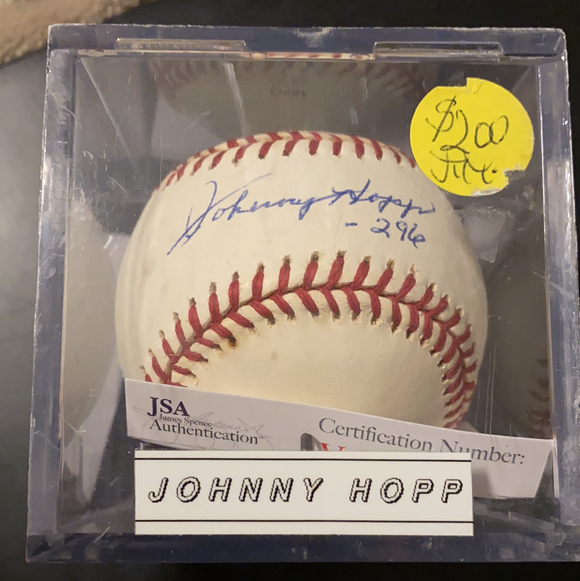 Johnny Hopp autographed .296 5 WS winners ball non official ball - LW Sports